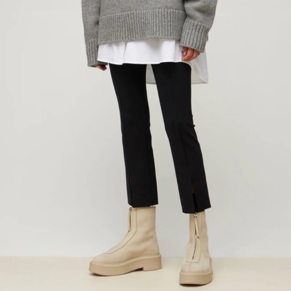 THE ROW Textured-nubuck platform ankle boots